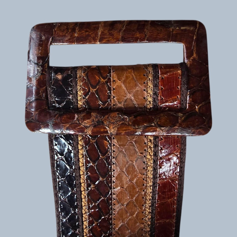Vintage Charles Jourdan Paris Patchwork Python & Lizard Belt | Size 75 | Made in - Picture 16 of 16